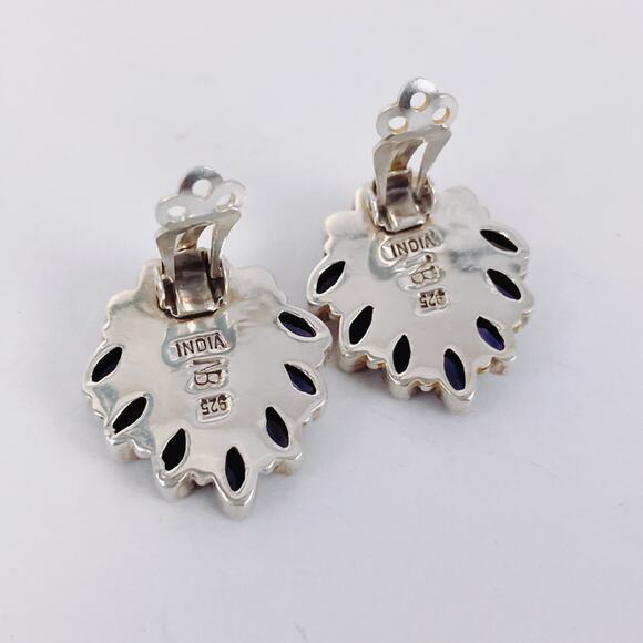 Nicky Butler Sterling Rainbow Moonstone Iolite Topaz Teardrop Clip On Earrings - Picture 10 of 15